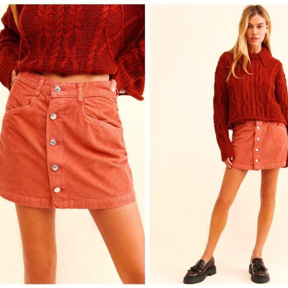 Free People Dresses & Skirts - Free People 🆕️ Ray Corduroy Mini Skirt in Myrrh